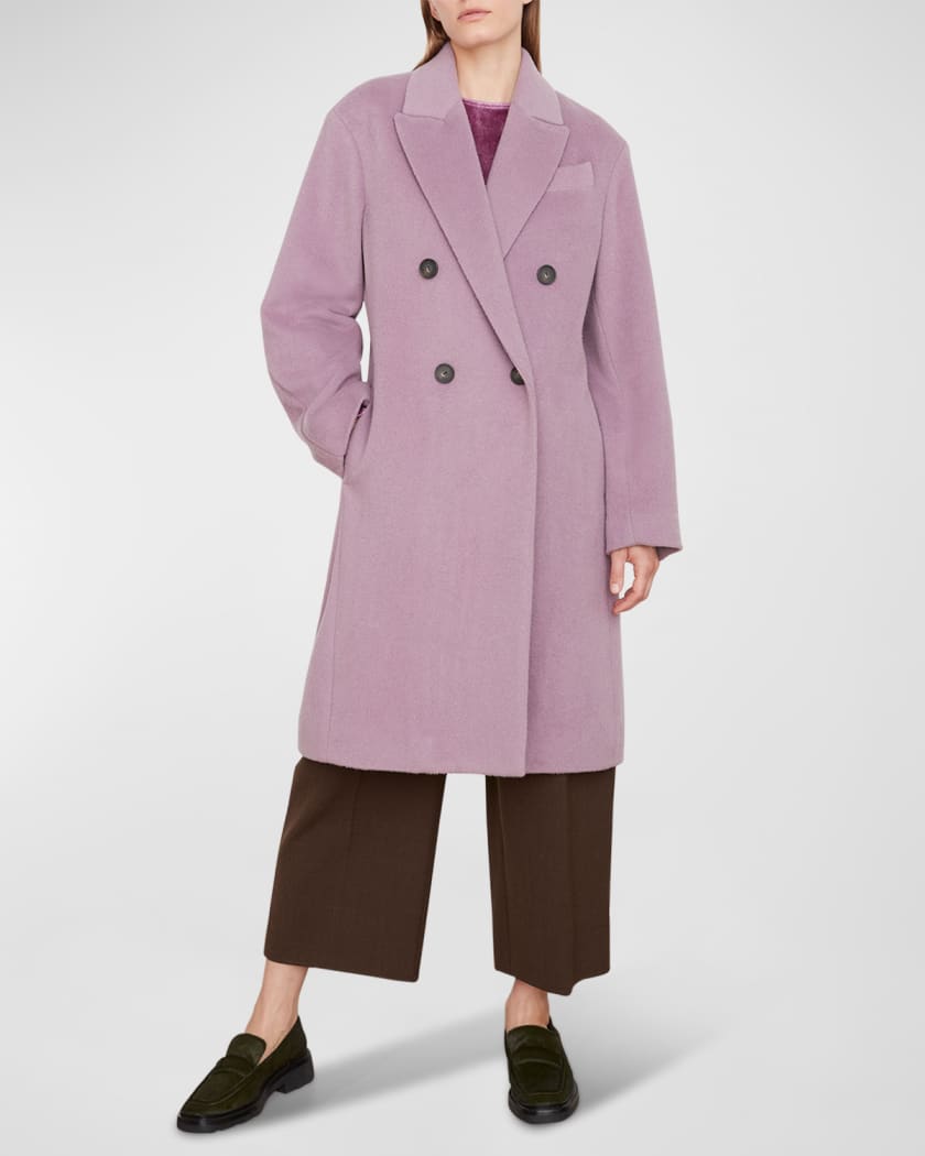 Double Breasted Brushed Wool Coat