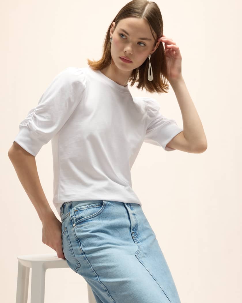 Frankie Ruched Puff Sleeve Tee