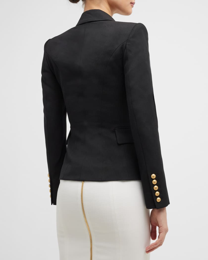 Balmain Classic Wool Blazer w Button Detail Neiman Marcus