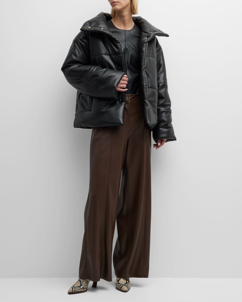 Hide Faux Leather Puffer Jacket
