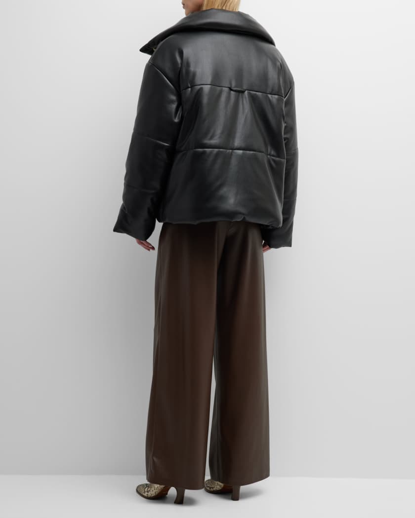 Hide Faux Leather Puffer Jacket