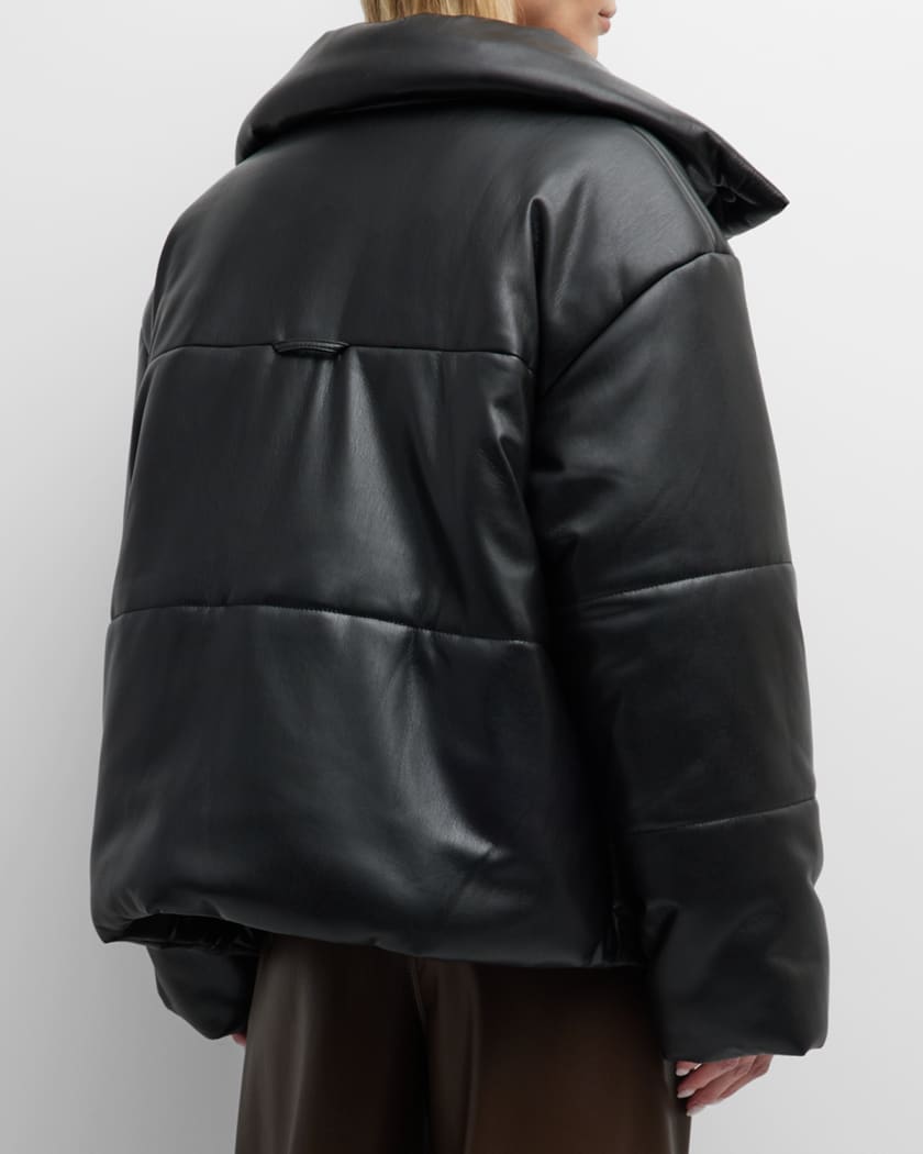 Hide Faux Leather Puffer Jacket