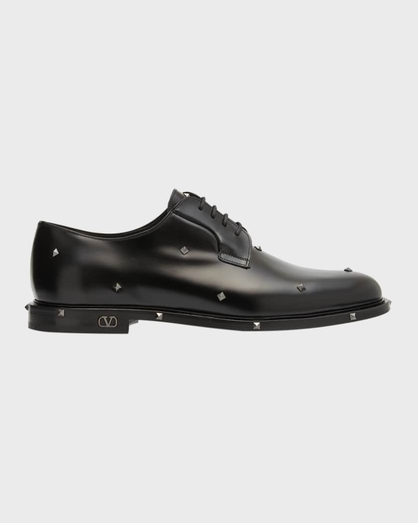 Valentino Garavani Men's Aristopunk Micro Stud Leather Derby Shoes | Neiman  Marcus