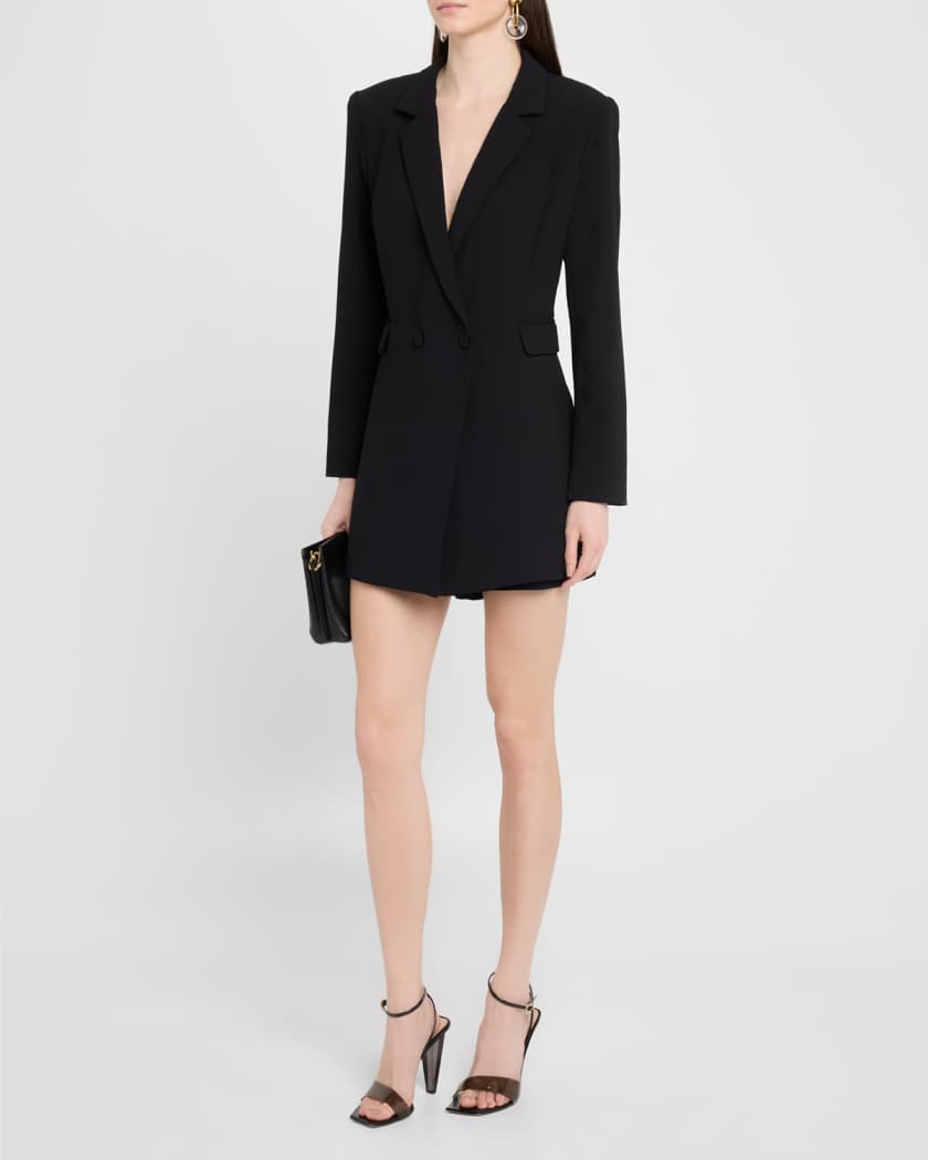 Alice + Olivia Kyrie Tuxedo Skort Romper | Neiman Marcus