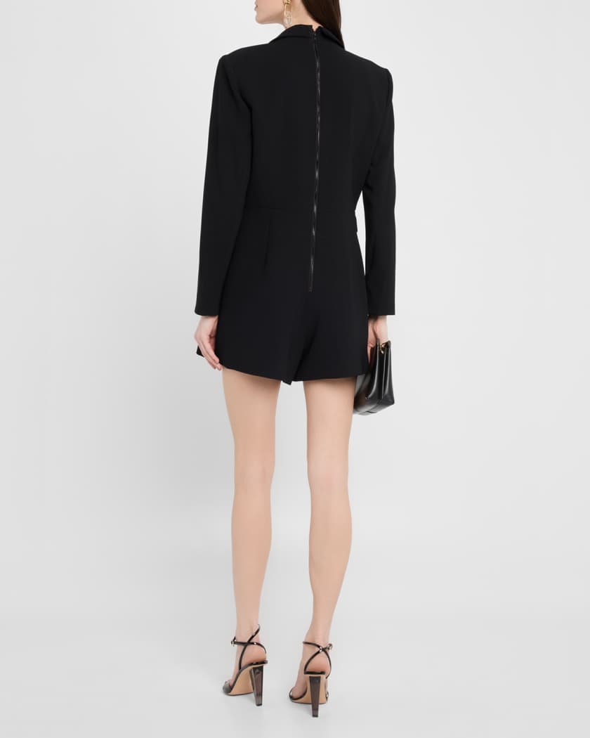 Alice + Olivia Kyrie Tuxedo Skort Romper | Neiman Marcus