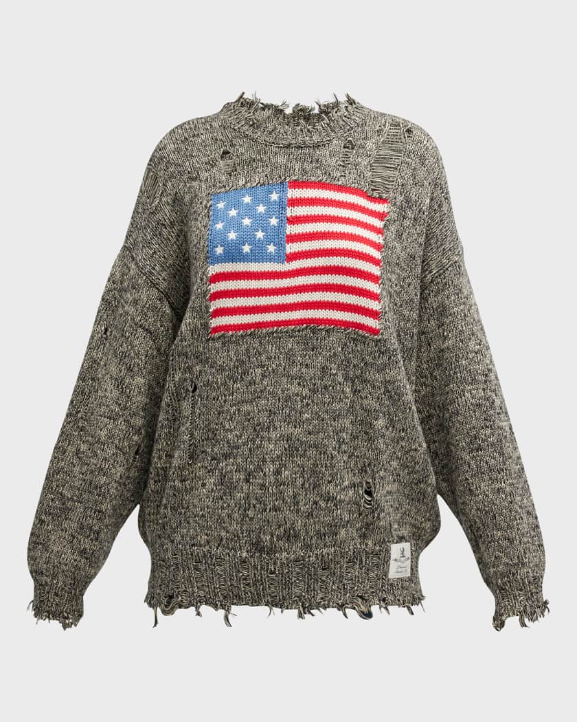 vintage broken sweater USA flag 星条旗 が大特価！ 33%割引 www