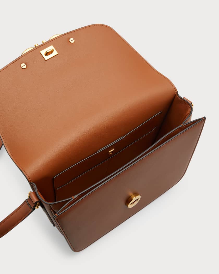 Ferragamo Gancio Monogram Embossed Calfskin Leather Briefcase