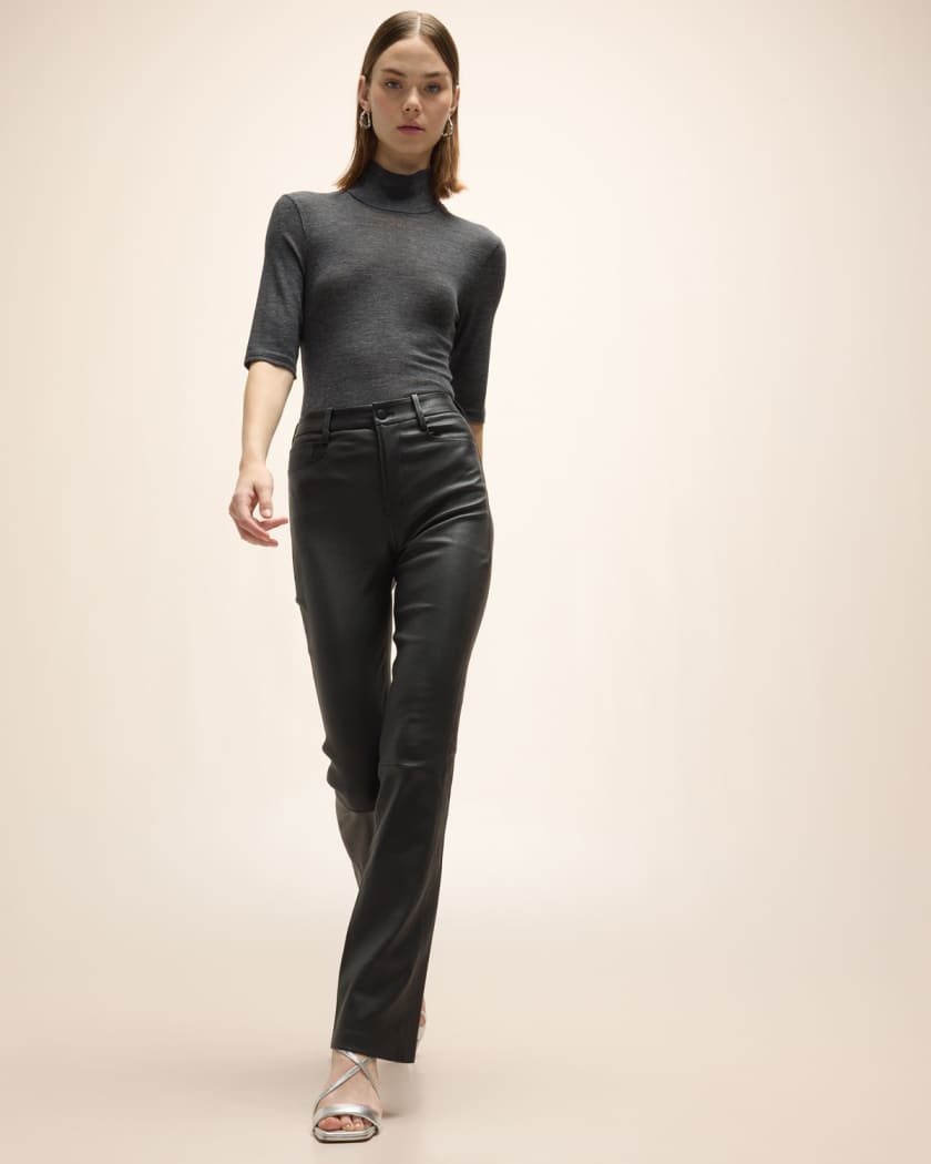 Vince Bootcut Stretch Leather Pants Neiman Marcus
