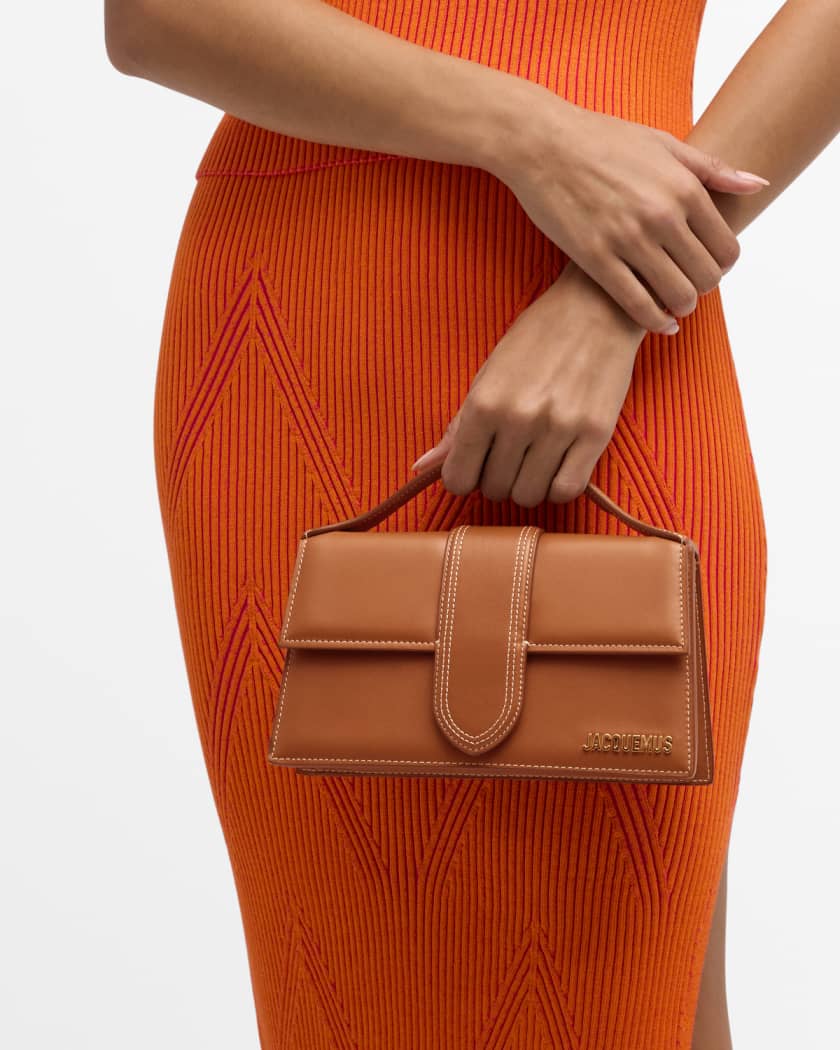 Le Bambino Leather Shoulder Bag in Orange - Jacquemus