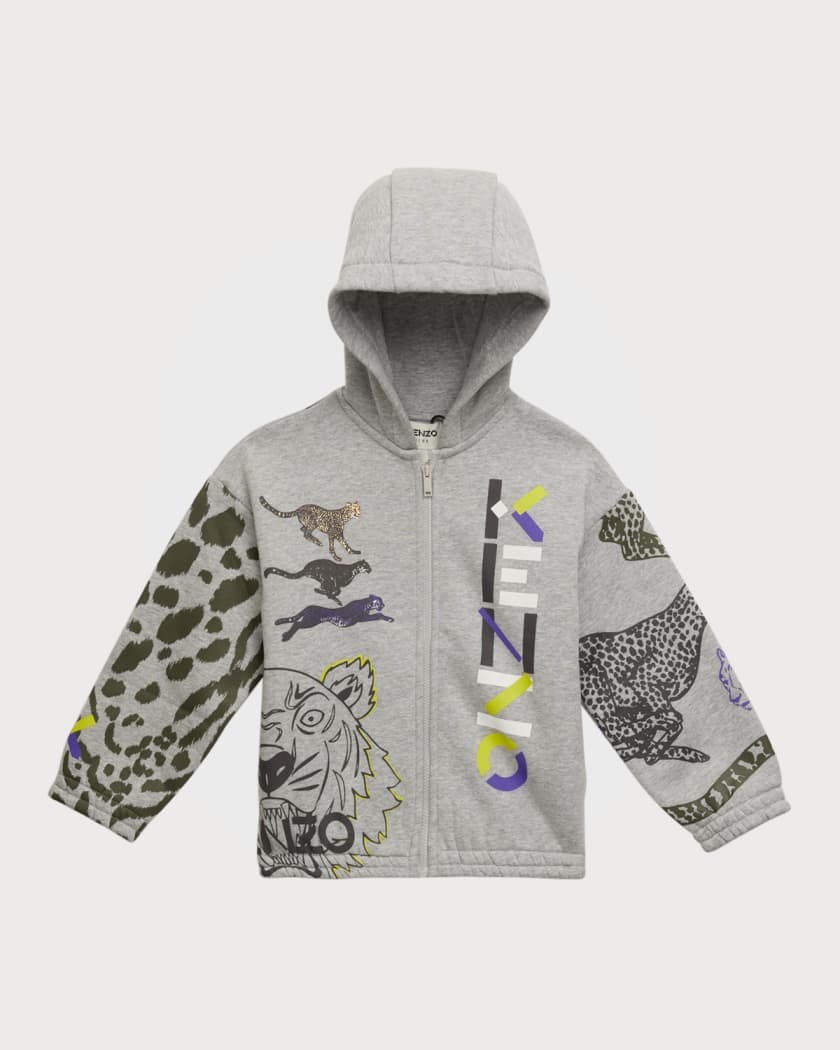 くまっちさんセレクト Multi-Iconics Cheetah Zip Hoodie | Neiman Marcus