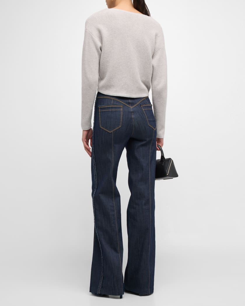 Francine Topstitched High Rise Straight Leg Pants
