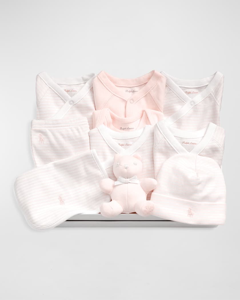 Girl's 11-Piece Organic Cotton Essential Gift Box Set, Size Newborn-9M