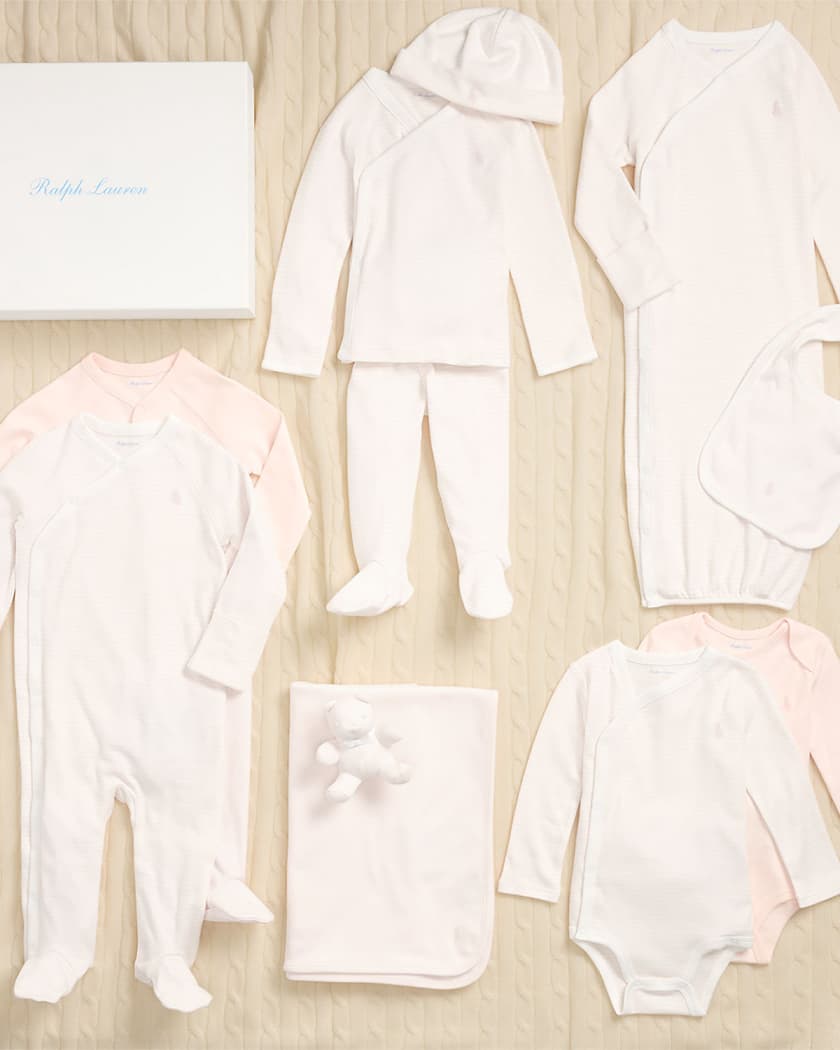 Girl's 11-Piece Organic Cotton Essential Gift Box Set, Size Newborn-9M