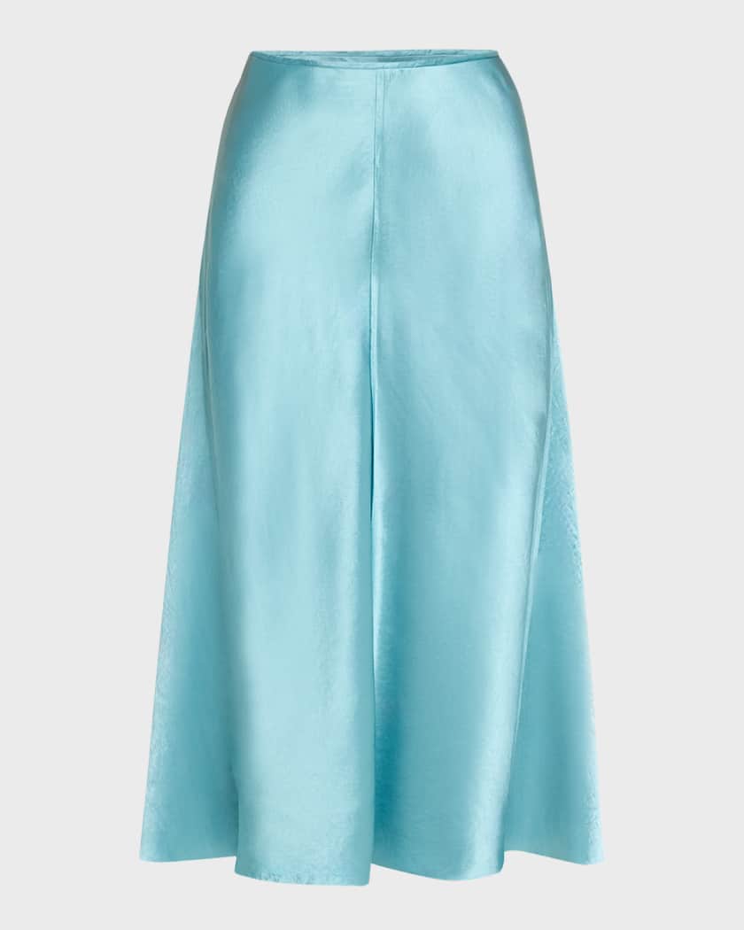 Vince a-line satin slip midi skirt best sale
