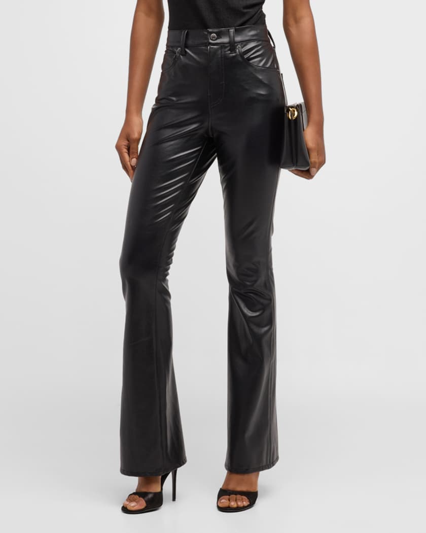 Beverly High Rise Skinny Flared Faux Leather Jeans