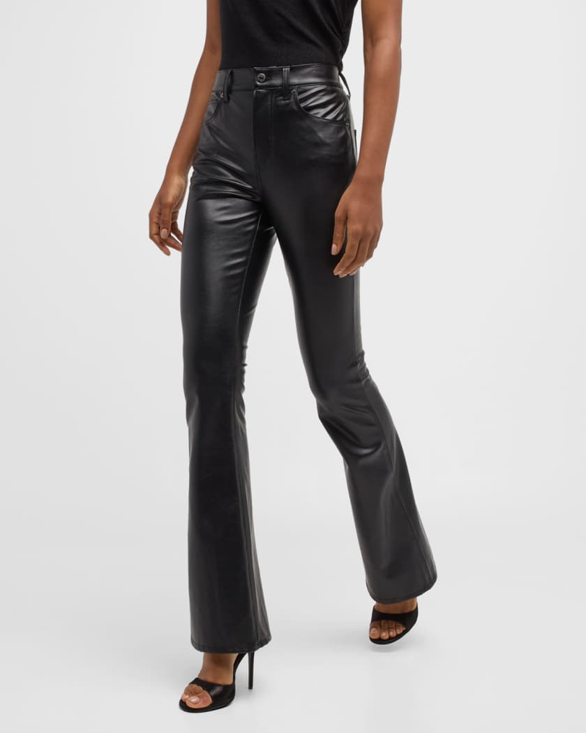 Beverly High Rise Skinny Flared Faux Leather Jeans