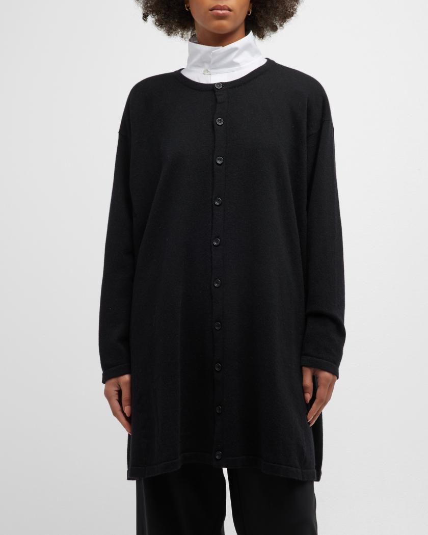 Eskandar Cashmere Button-Front Long Cardigan | Neiman Marcus