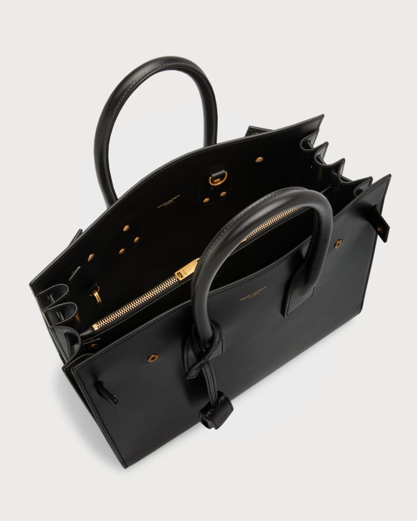 Sac De Jour Leather Tote Bag in Black - Saint Laurent