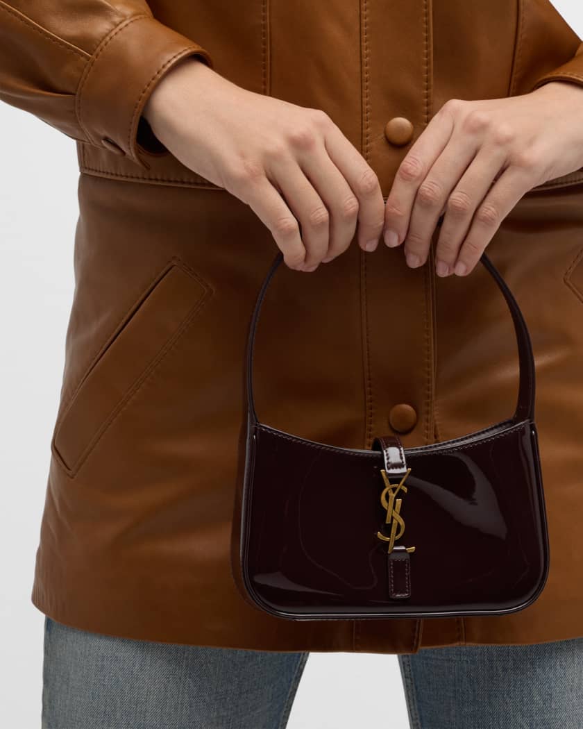 Saint Laurent Le 5A7 YSL Patent Leather Shoulder Bag Nero