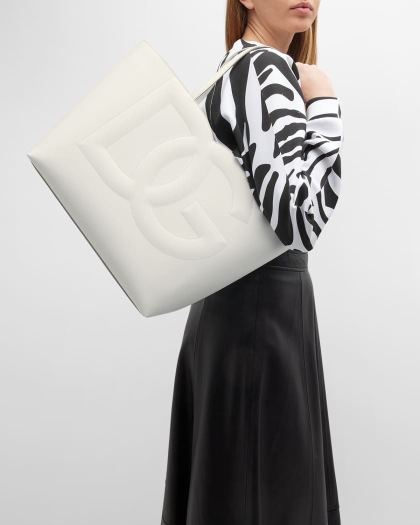 DG Logo Leather Tote Bag