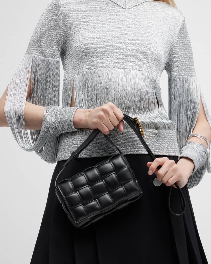 Cassette Mini Leather Crossbody Bag in Black - Bottega Veneta