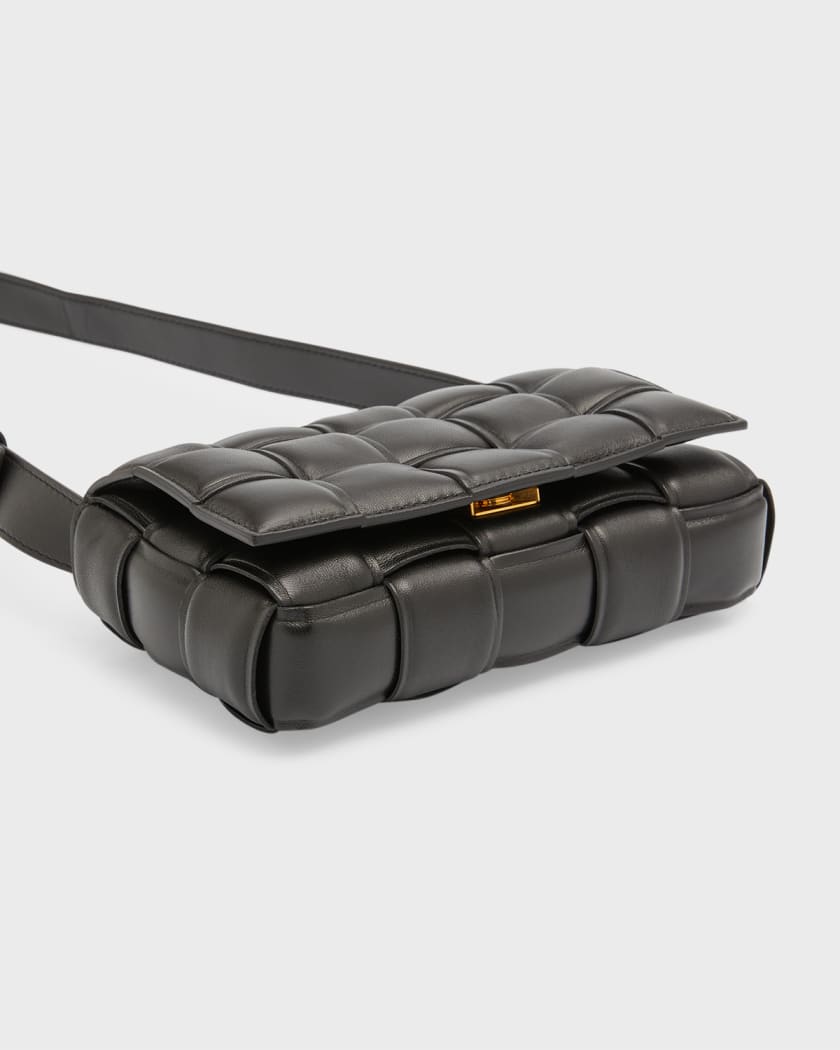 PADDED CASSETTE LEATHER SHOULDER BAG