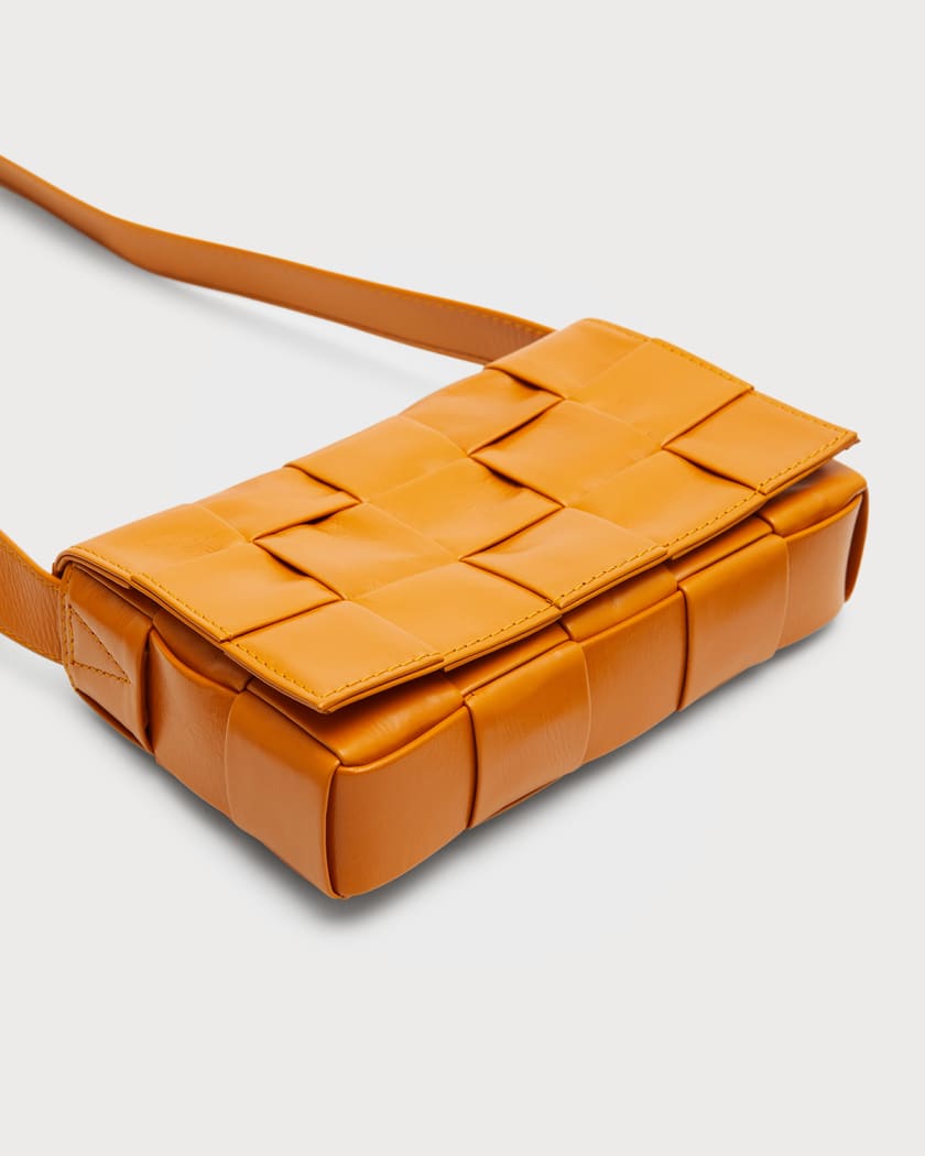 Bottega Veneta Cassette Mini Intrecciato Leather Crossbody Bag