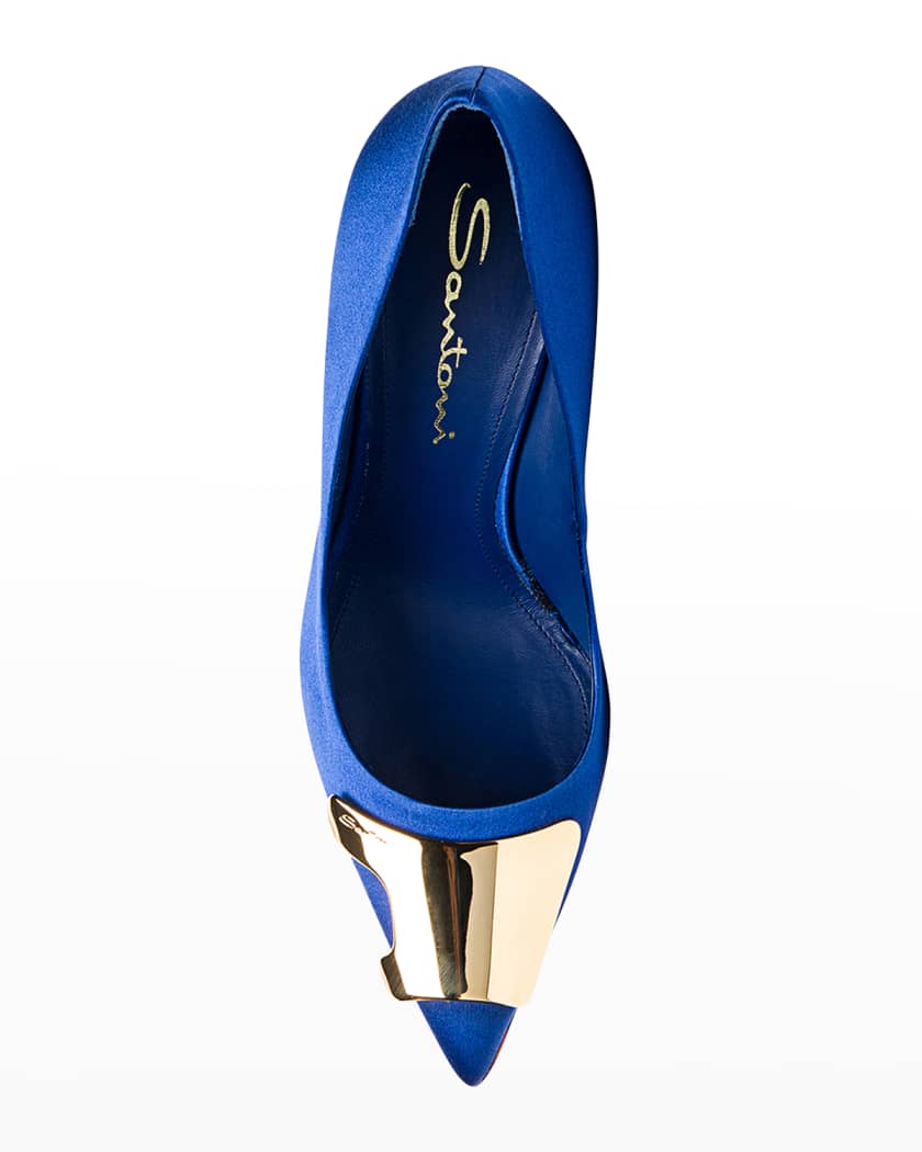 Puff Satin Plaque Pumps