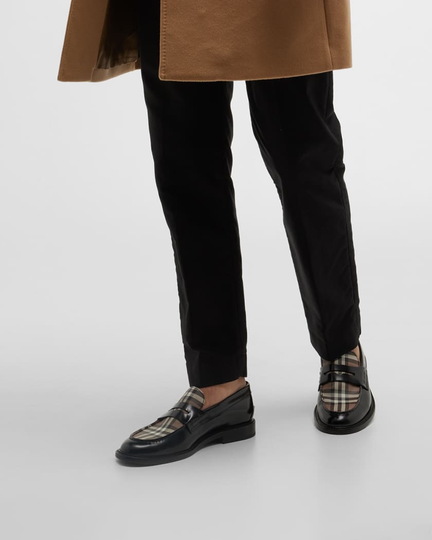 Jeg klager Spiller skak Kinematik Burberry Men's Vintage Check Leather Penny Loafers | Neiman Marcus