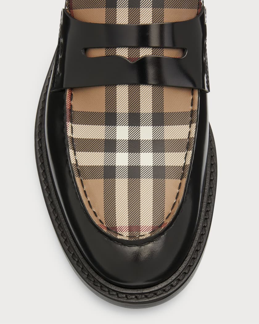 Burberry best sale plaid loafers