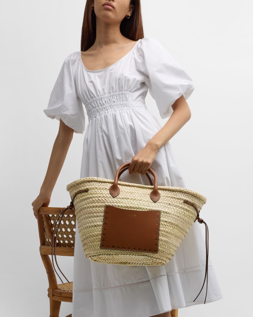 Dronning Uden tvivl Gendanne Isabel Marant Cadix Straw & Leather Tote Bag | Neiman Marcus