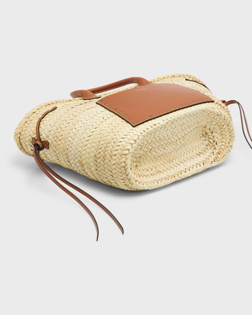Marant Cadix Straw & Leather Tote Bag | Neiman Marcus