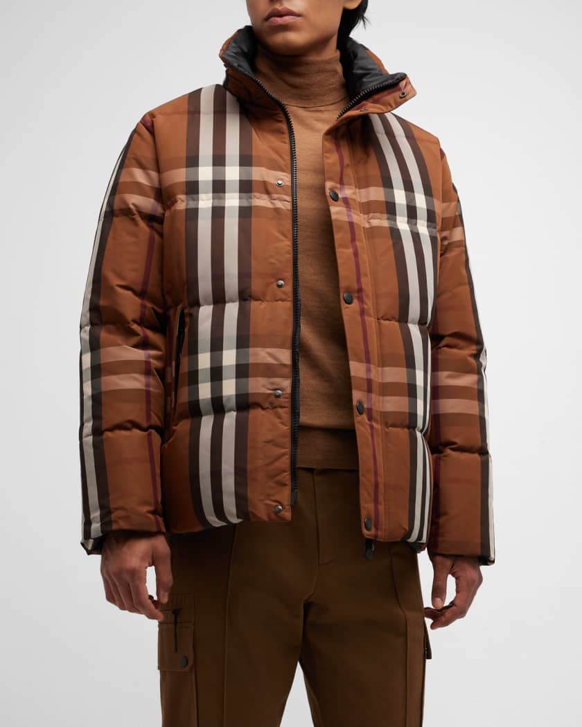 Burberry Men's Digby Check Puffer Jacket | Neiman Marcus