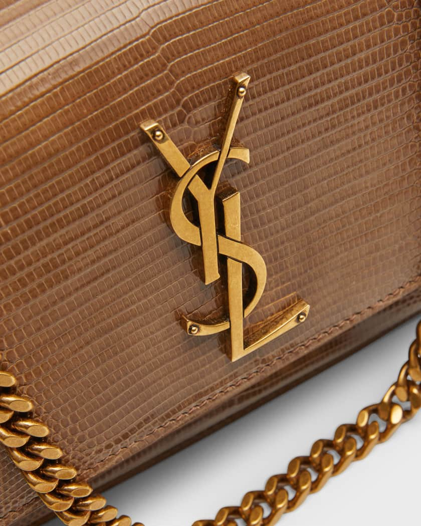 Saint Laurent Sunset Small Lizard Chain Satchel Bag