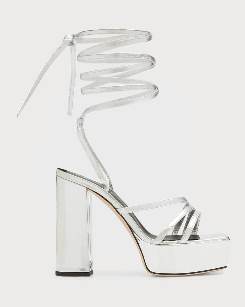 Giuseppe Zanotti Vegas Strappy Metallic Platform Sandals Neiman