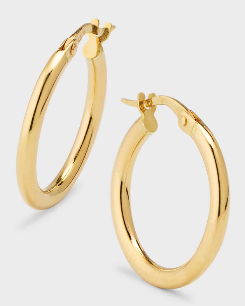 Gucci Yellow Gold GG Running Logo Huggie Hoop Earrings