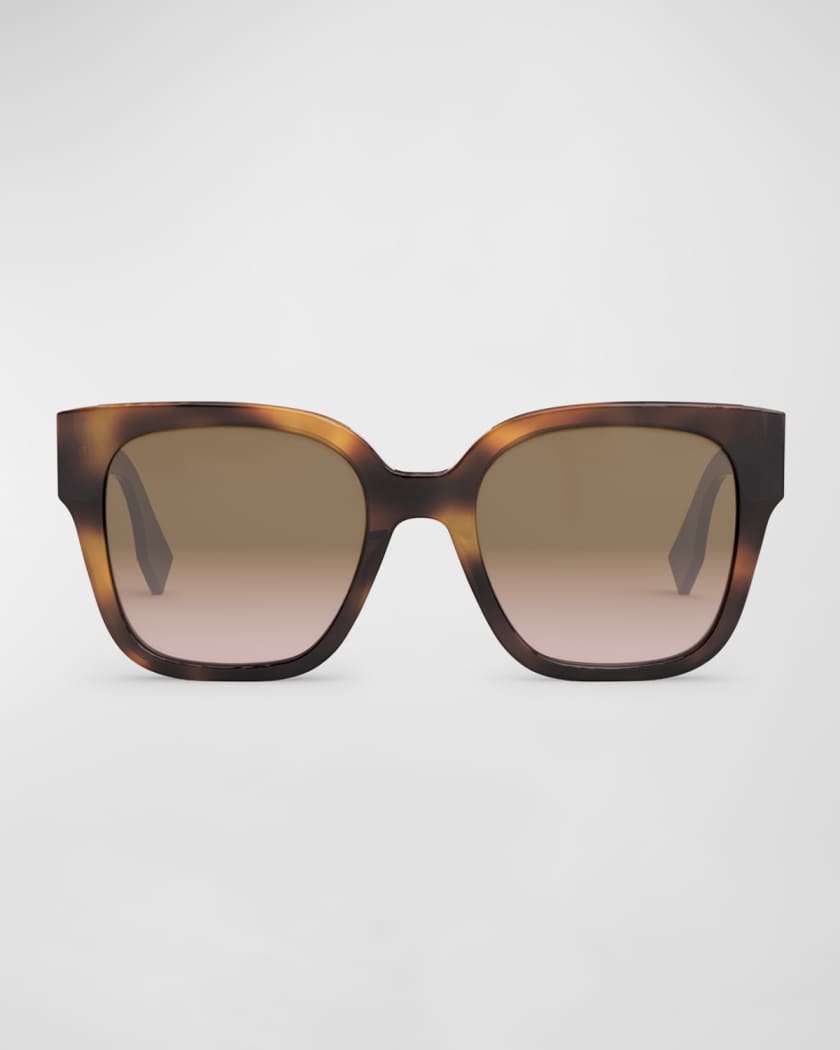 Fendi - O'Lock - Square Sunglasses - Transparent Havana