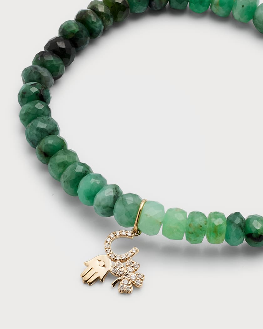 Green Jade Clover Bracelet Designer Jewelry Fashion Real Beads Men