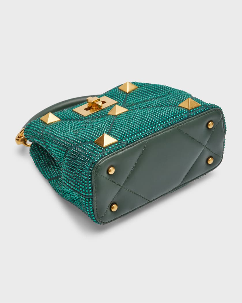 Valentino Garavani Roman Stud Mini Crystal Top-Handle Bag