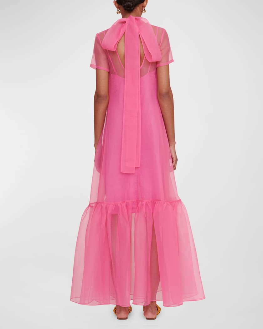 STAUD Calluna Neck-Tie Organza Gown | Neiman Marcus