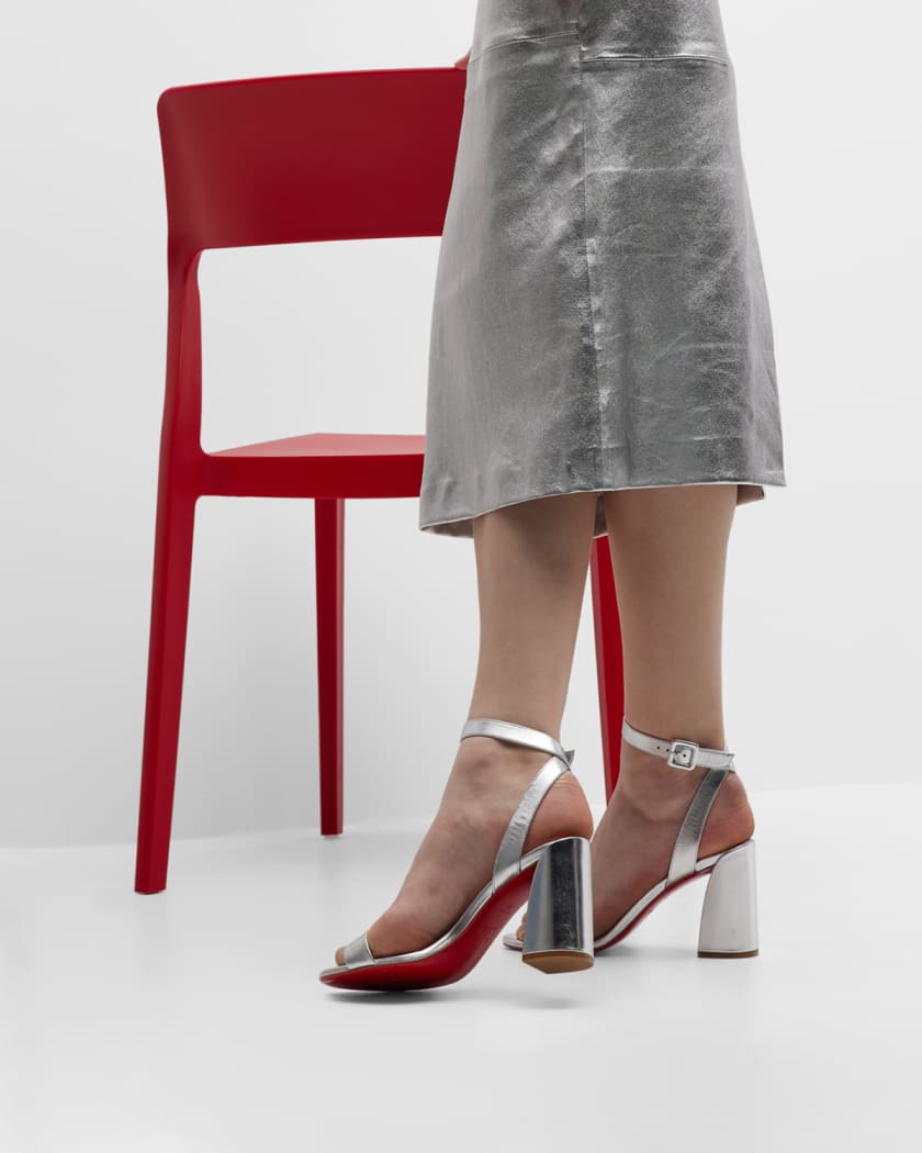 Christian Louboutin, Shoes, Christian Louboutin Joantina Silver Heeled  Sandals