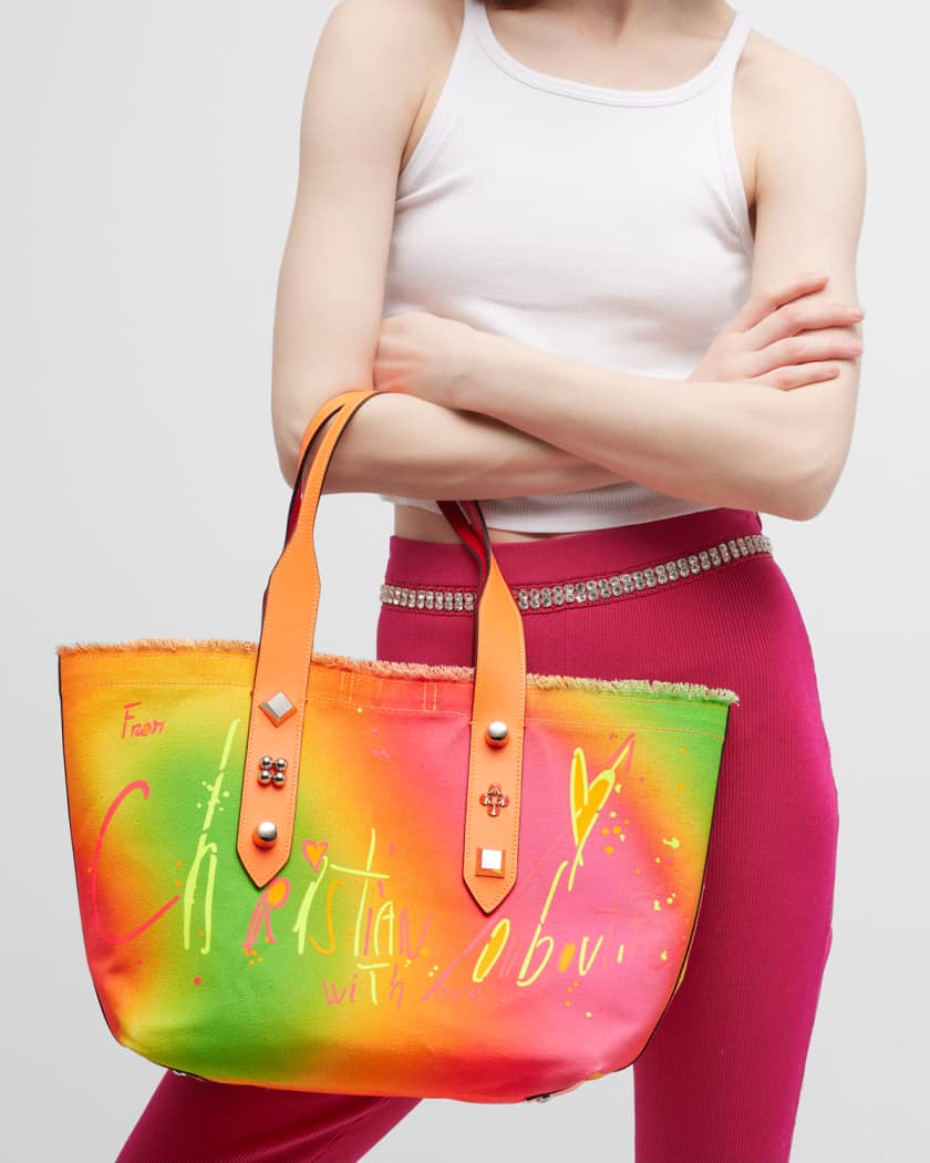 Luxury handbag - Frangibus Christian Louboutin medium tote bag in multicolor  fabric
