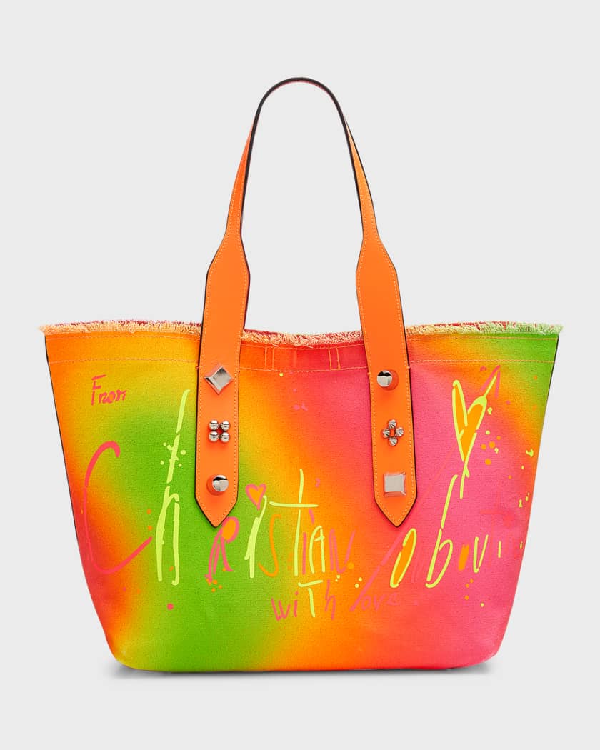 Luxury handbag - Frangibus Christian Louboutin medium tote bag in  multicolor fabric