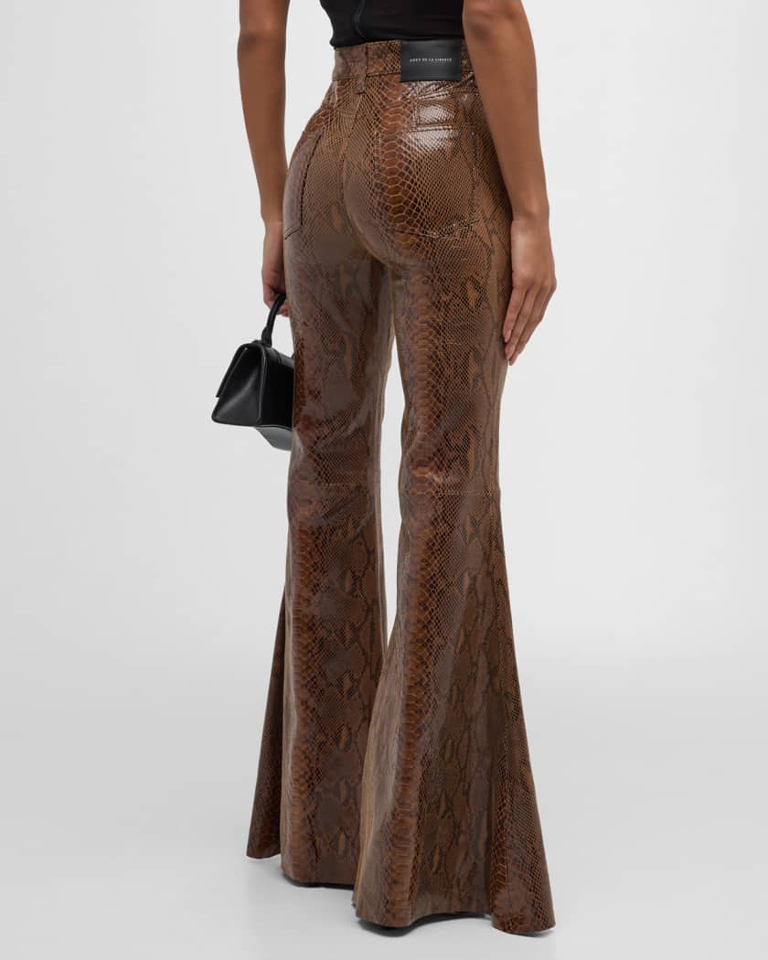 Leather snakeskin trousers new arrivals