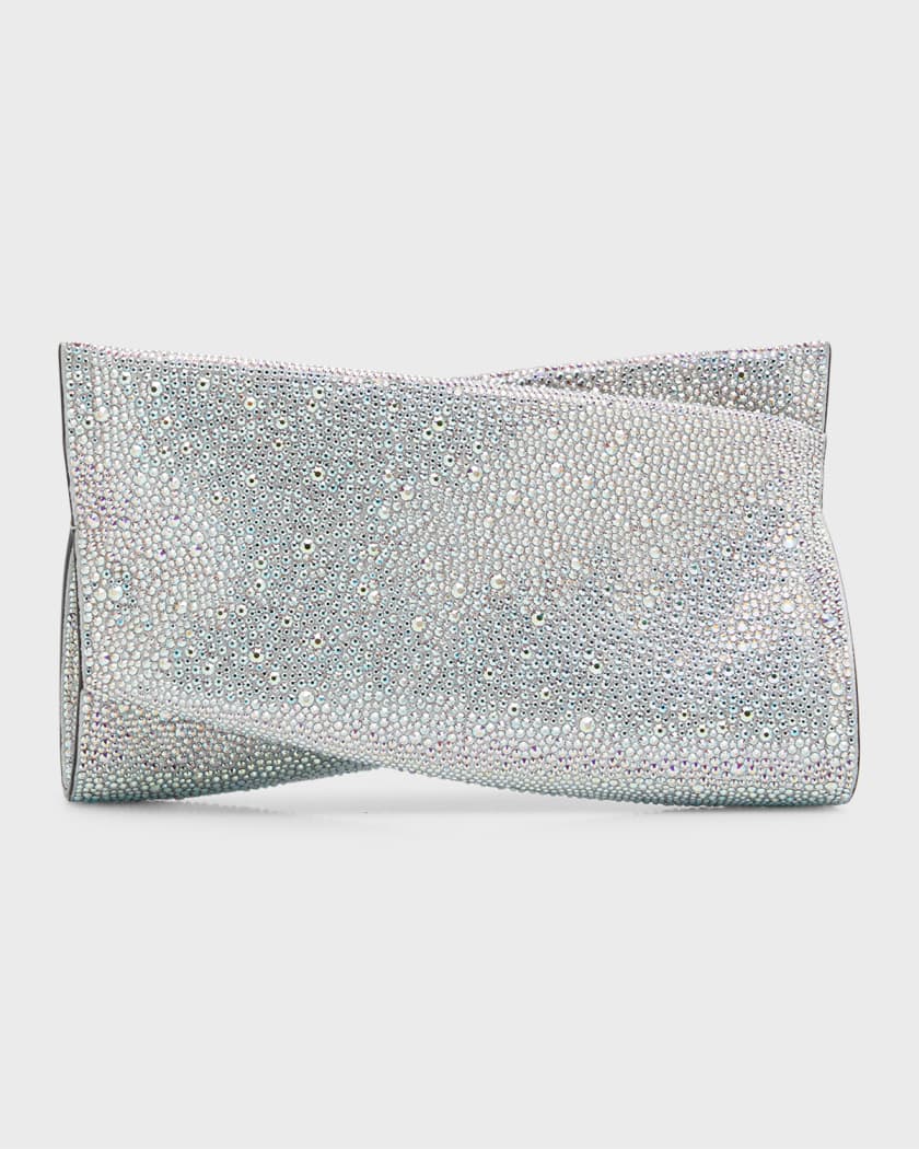Christian Louboutin Loubitwist Small Crystal-embellished Suede Clutch