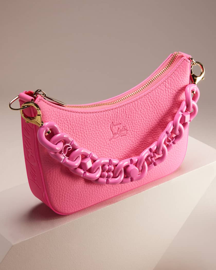Christian Louboutin Loubila Chain-embellished Leather Shoulder Bag In Pink
