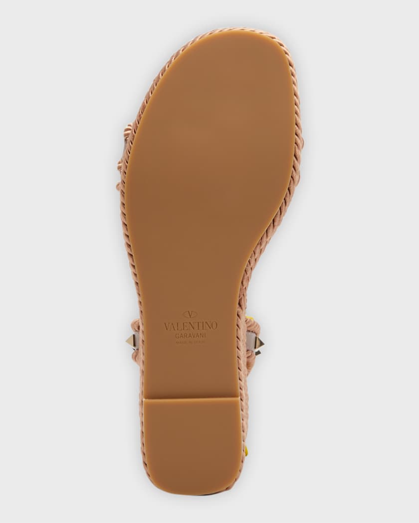 Valentino Garavani Rockstud Calfskin Wedge Espadrille Sandals | Neiman  Marcus