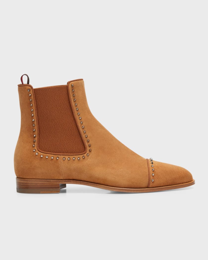 Louboutin Men's Chelsea Red Sole Ankle Boots | Neiman
