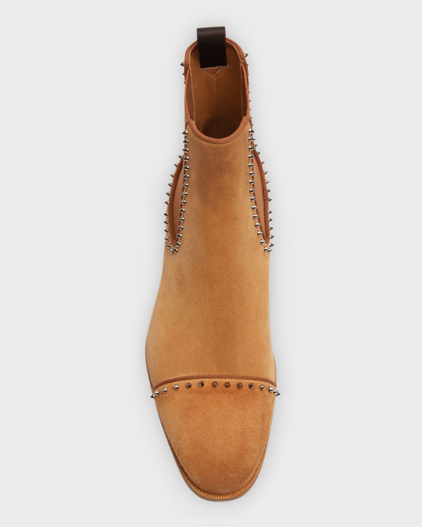 Louboutin Men's Chelsea Red Sole Ankle Boots | Neiman