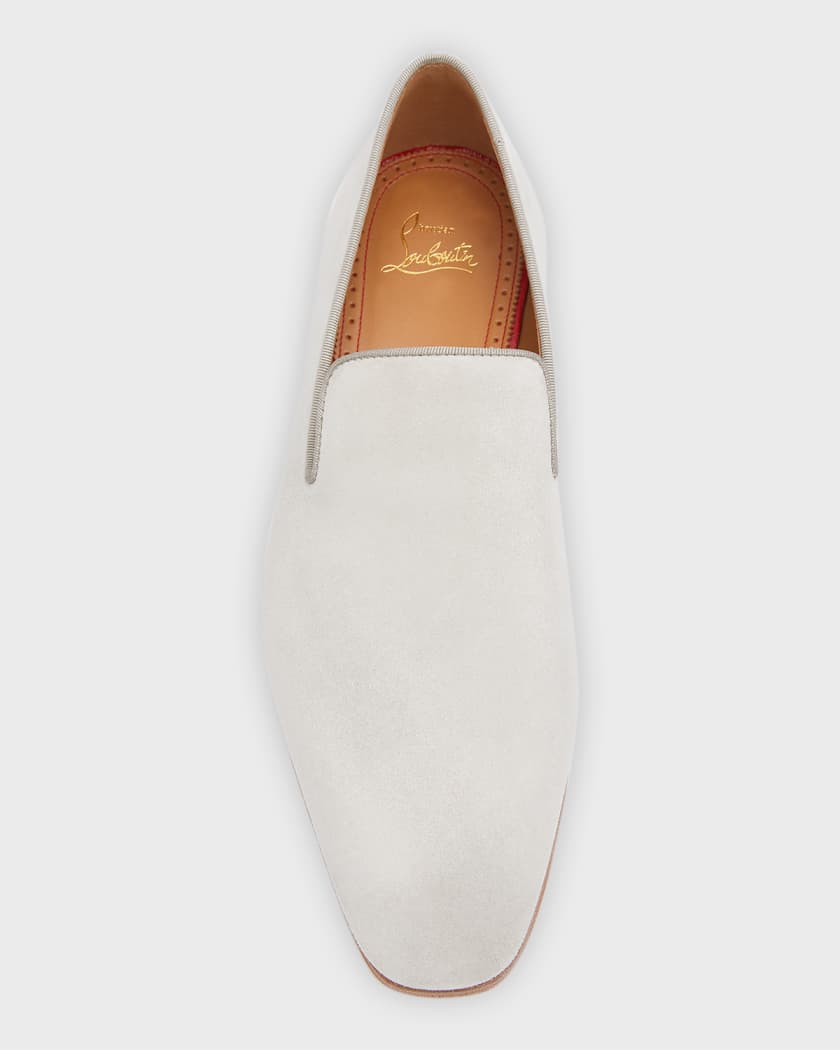 Christian Louboutin Dandelion Red Sole Leather Loafers in White for Men